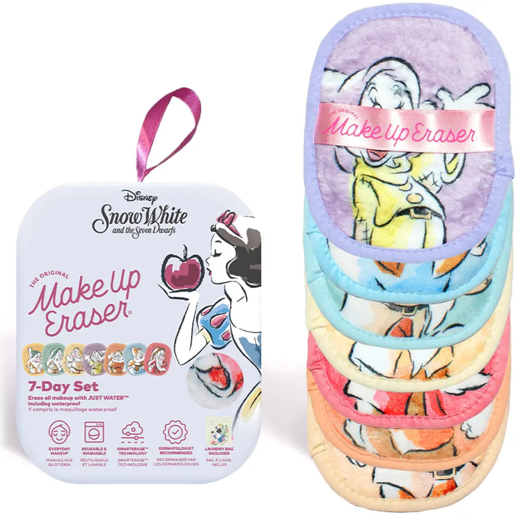 The Original MakeUp Eraser x Disney® Snow White 7-Day Reusable Makeup Eraser Set with Laundry Bag in None at Nordstrom | Nordstrom