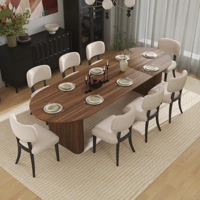 Modern Farmhouse 59.06" to 90.55" Wood Extendable Dining Table Set For Dining Room Kitchen | Wayfair North America