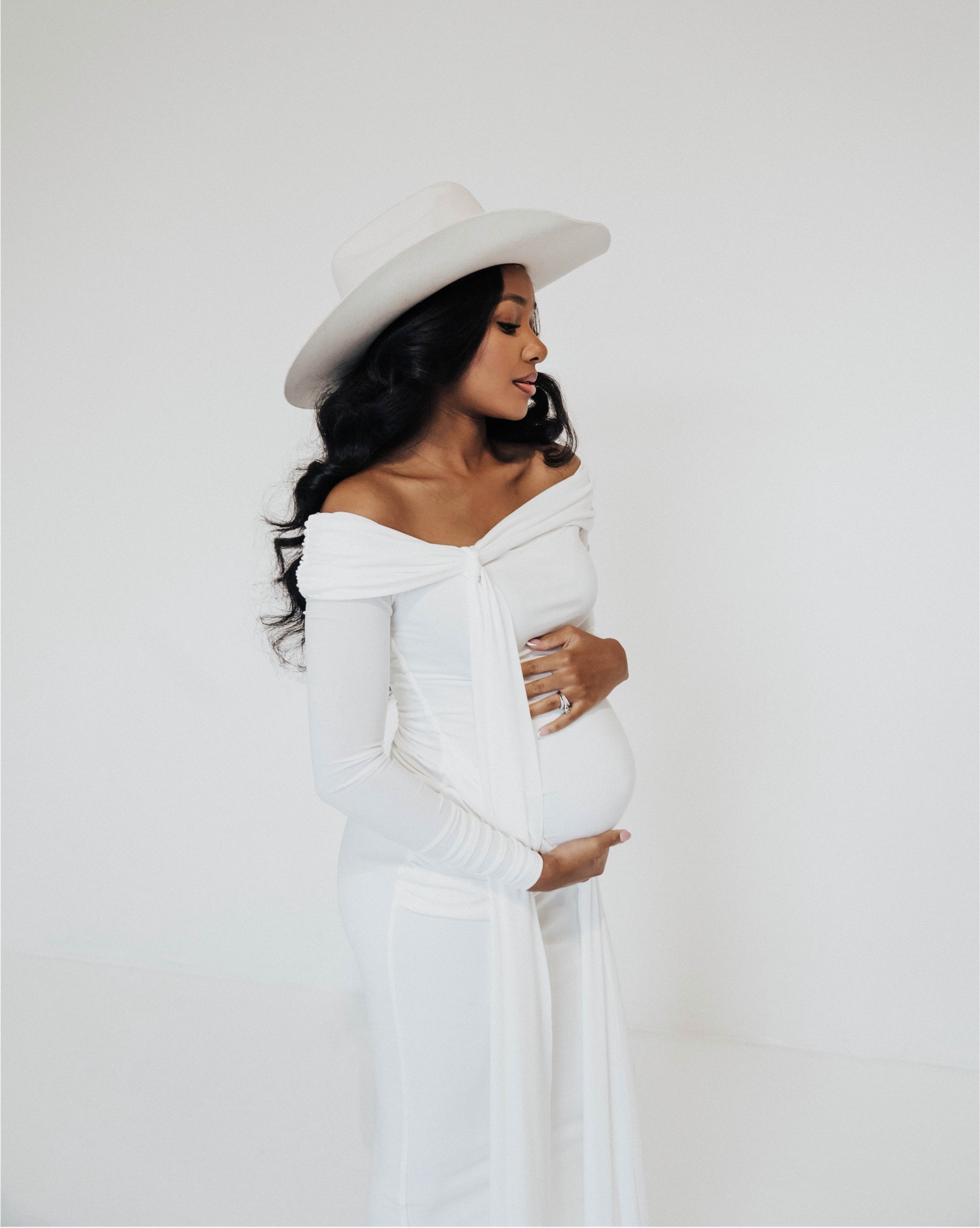 Maternity Photo Dress, Maternity Photoshoot Outfit, Gigi Pip Cattleman, Off-White Cowboy Cowgirl Hat, Betsy Johnson, Wedding Heels. 

Follow @thenewhomegirl for more 🤍

#LTKBaby #LTKWedding #LTKBump