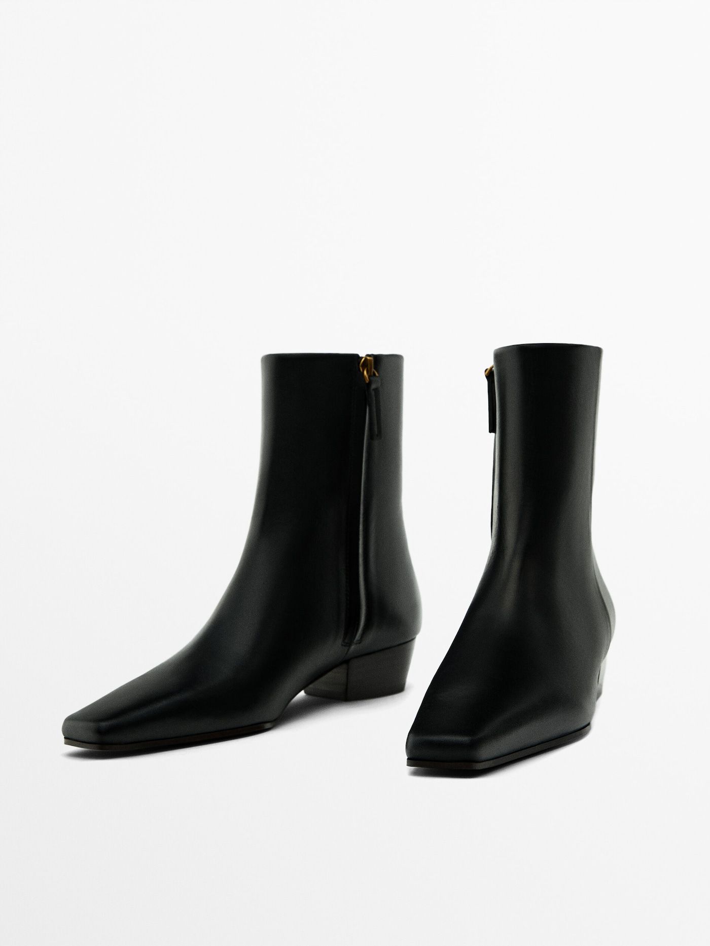 Contrast heel ankle boots | Massimo Dutti UK