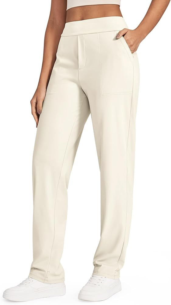 G4Free ShiftReady Yoga Pants Women High Waist Dress Work Pants with Pockets Straight Leg Business... | Amazon (US)