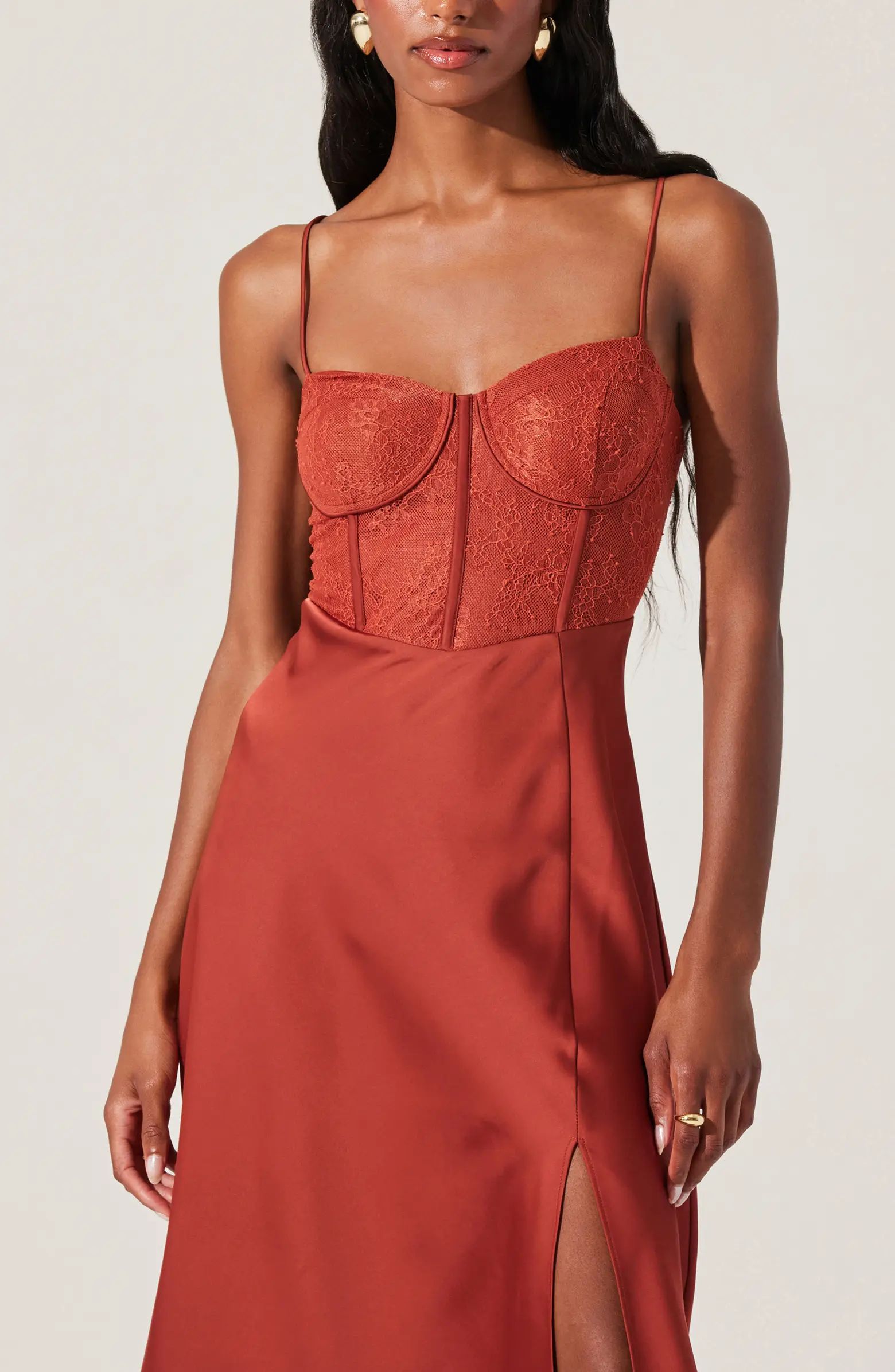 ASTR the Label Lace Bustier Sleeveless Midi Dress | Nordstrom | Nordstrom