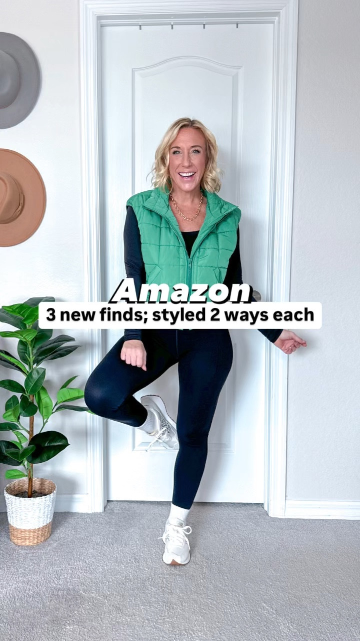 Amazon unboxing and styling:
1. Green cardigan - size small. Waffle texture but soft!
2. Pink cardigan - size small. Chunkier knit texture and will keep you warm!
3. Green vest - size small. Cropped fit & I love it!
• white long sleeve tee - size small.
• jeans - size 2.
• leggings - size small. 
• black trousers - size small. 
• trouser jeans - size 26.
• floral graphic t-shirt - size small.
• black long sleeve - size small. 

#LTKVideo #LTKFindsUnder50 #LTKSeasonal