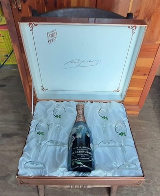1978 perrier jouet champagne set with hand painted flutes | eBay US