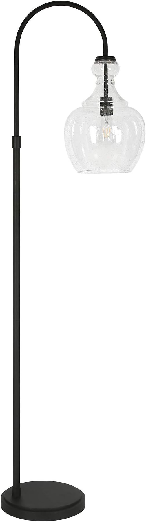 Henn&Hart Arc Floor Lamp with Glass Shade in Blackened Bronze/Seeded, Floor Lamp for Home Office,... | Amazon (US)