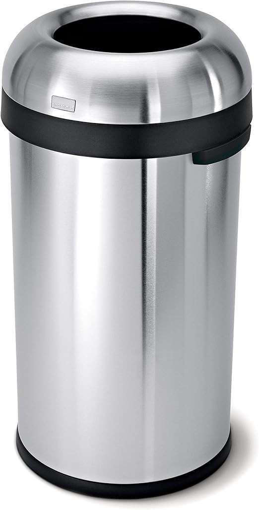 simplehuman 60 Liter / 16 Gallon Bullet Open Top Trash Can, Commercial Grade Heavy Gauge, Brushed... | Amazon (US)