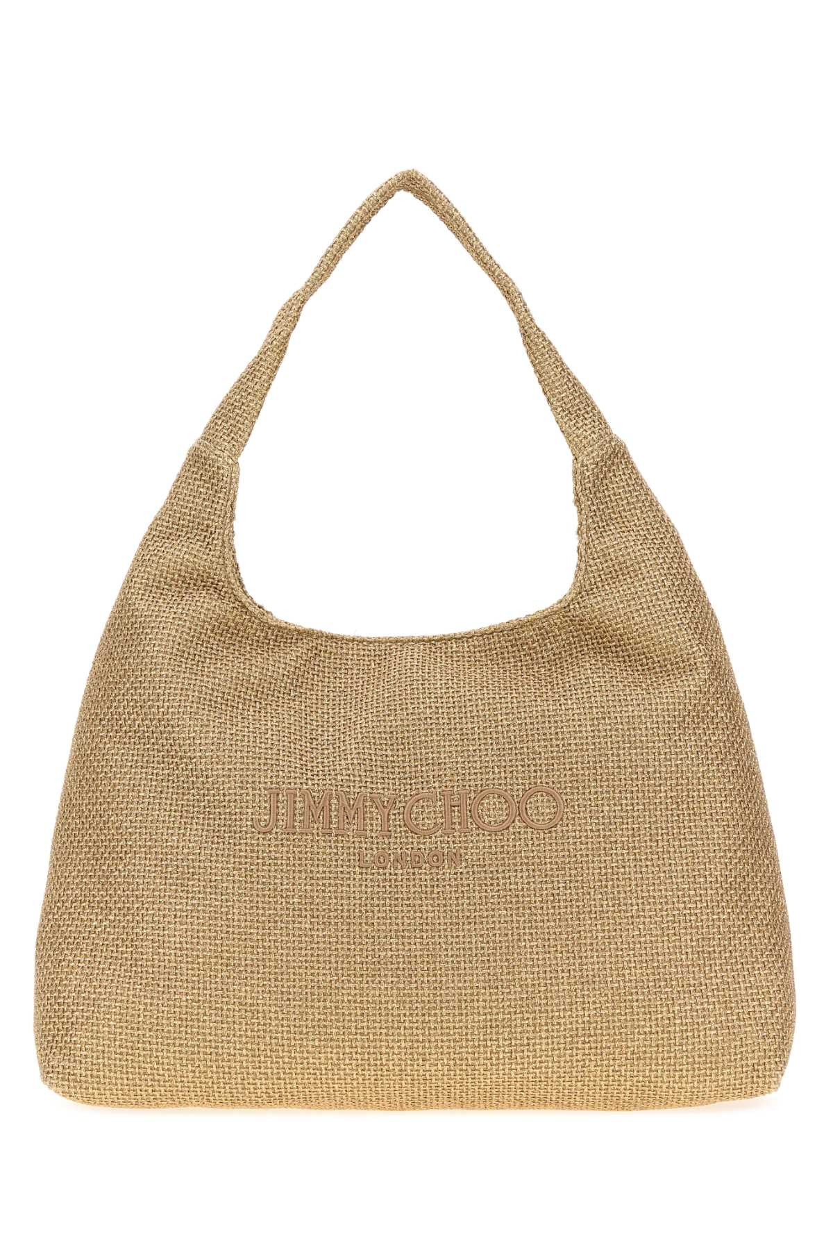 Jimmy Choo Raffia Hobo Bag — Gold | Italist Inc.