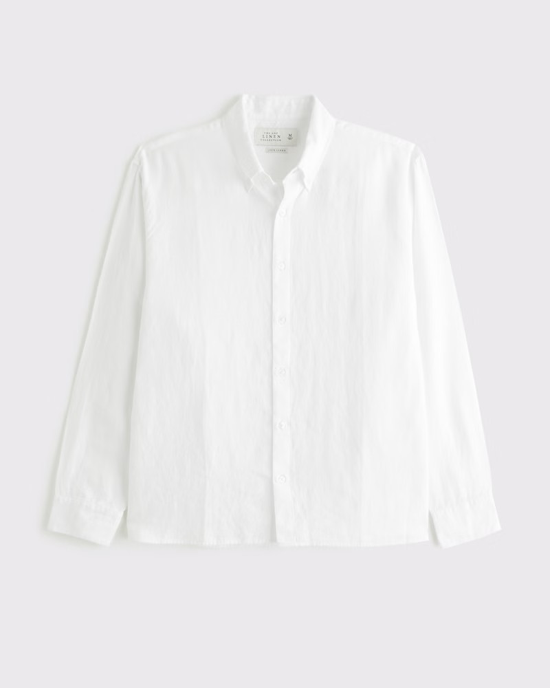 Linen Button-Up Shirt | Abercrombie & Fitch (US)
