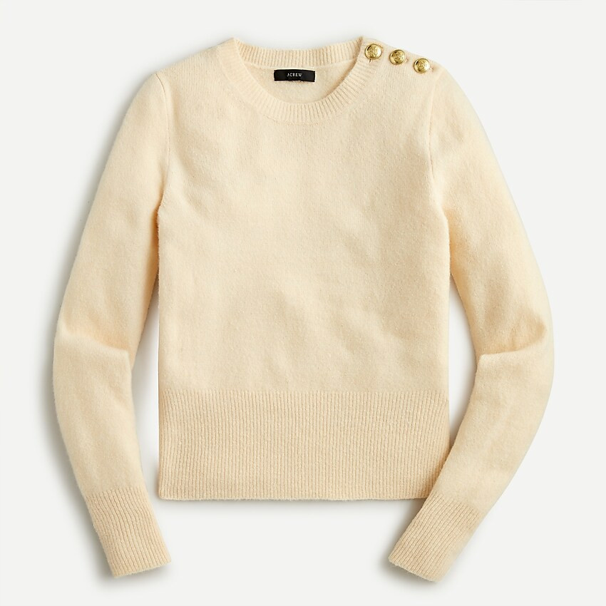 Crewneck sweater with shoulder buttons | J. Crew US