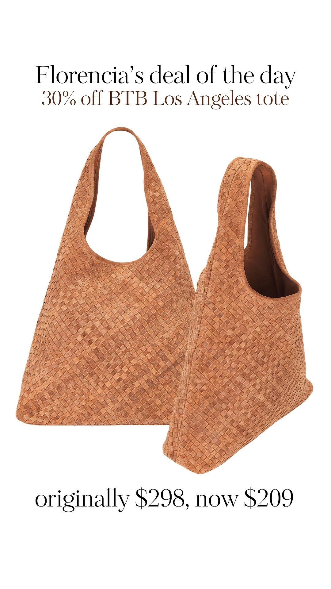 Happy Valentine’s Day ladies! I hope you’re having a good one🫶🏽🫶🏽

Today’s deal of the day is from one of my favorite mid range handbag brands called BTB Los Angeles -

This is perfect if you love the woven suede style right now, this would definitely fit a laptop. It is 17 inches wide and 14 inches tall. 😻🔥

#LTKValentine #LTKgrwm #LTKNYFW