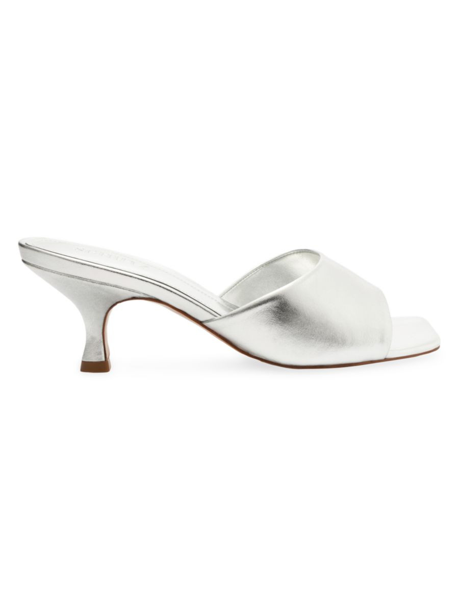 Dethalia 65MM Metallic Leather Kitten-Heel Sandals | Saks Fifth Avenue