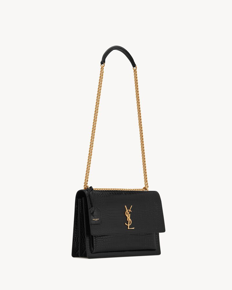 SUNSET large in crocodile-embossed shiny leather | Saint Laurent | YSL.com | Saint Laurent Inc. (Global)