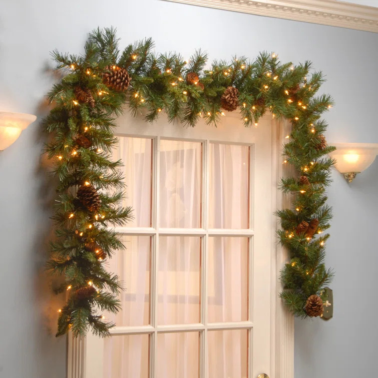 108'' in. Lighted Faux Pine Garland | Wayfair North America