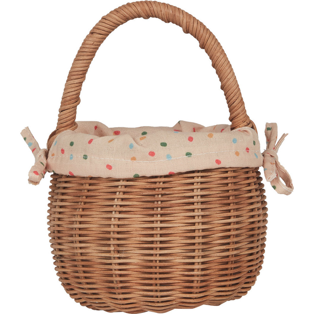 Rattan Berry Basket with Lining – Gumdrop | Maisonette