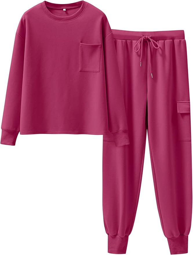 ANRABESS Womens Two Piece Sweatsuit Sets Long Sleeve Sweatshirts Tops Cargo Jogger Sweat Pants Lo... | Amazon (US)