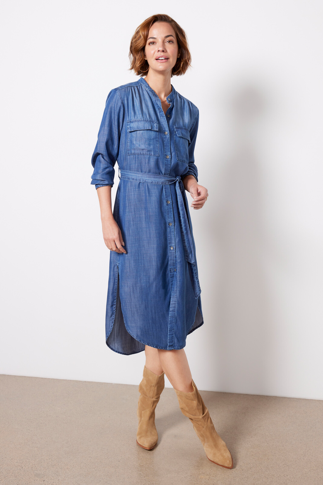 Curved Hem Shirt Dress | Evereve