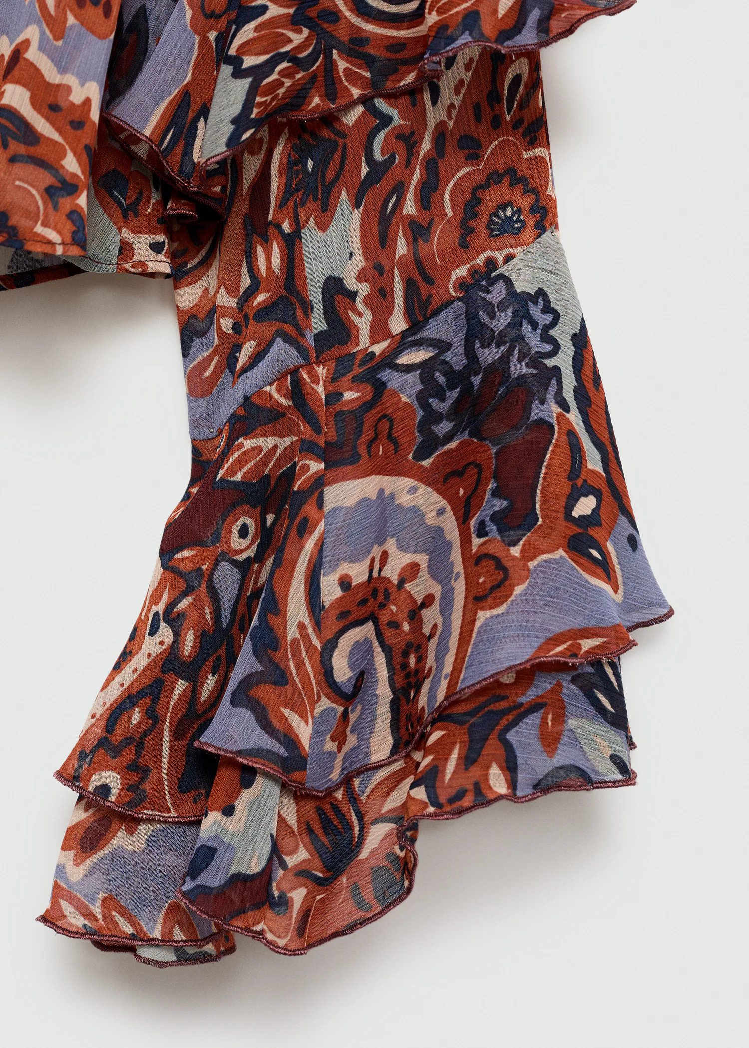 Ruffled paisley-print blouse | Mango (US/MX/AU)