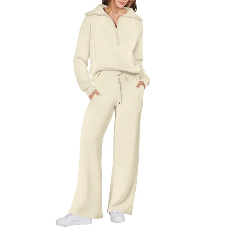 UVN Outfit Sets for Women 2 Piece Sets Winter Casual Tracksuit Long Sleeve Lounge Set Outfits wit... | Walmart (US)