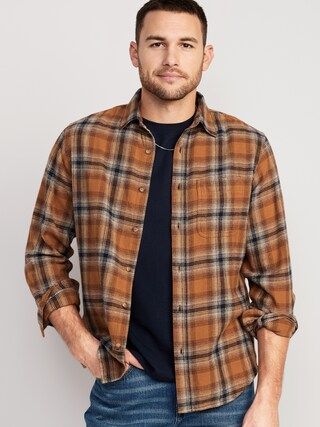 Plaid Double-Brushed Flannel Shirt for Men | Old Navy (US)