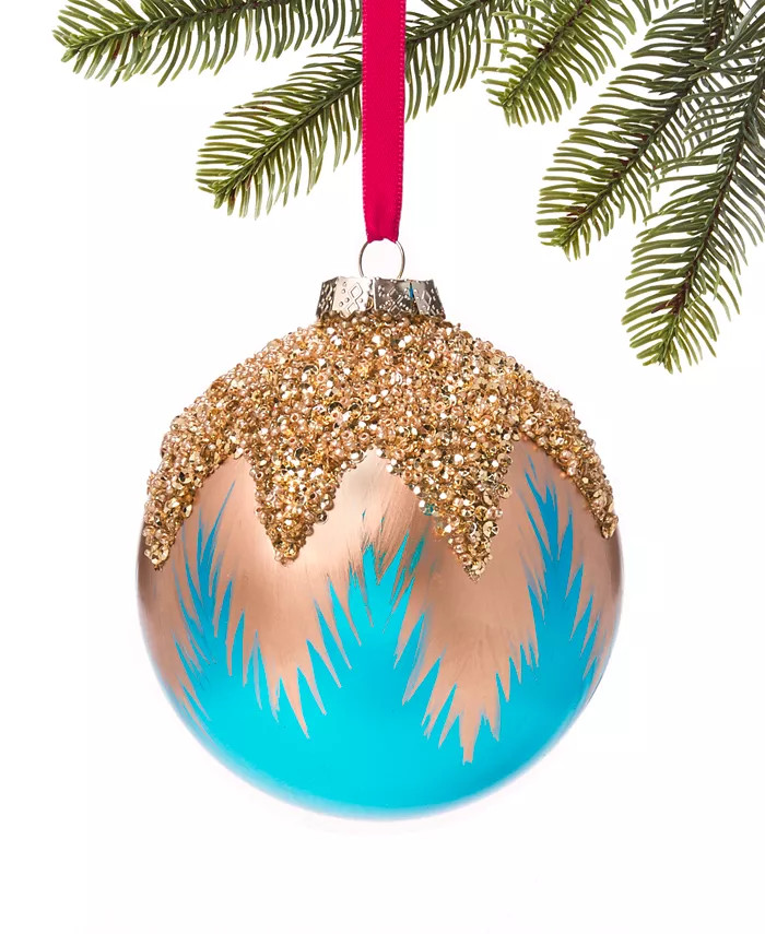Holiday Lane
          
        
  
      
          Patina Blue Ball with Gold Beads Ornament, C... | Macy's