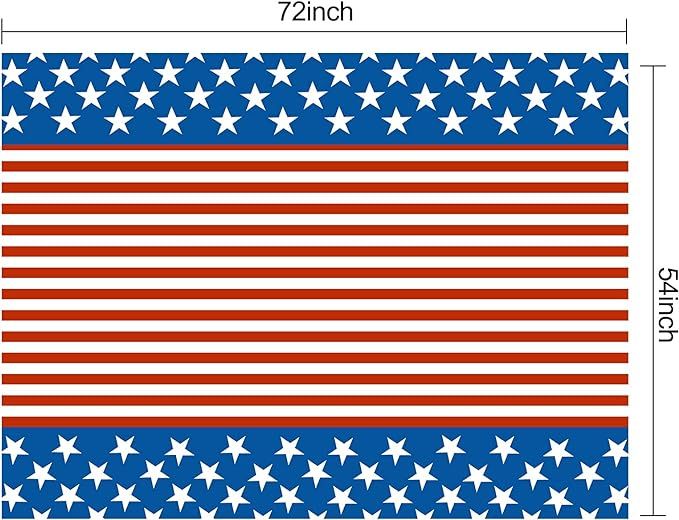 4th of July Tablecloth, 2 Pack American Flag Plastic Table Covers(54”x72”) for Patriotic Part... | Amazon (US)