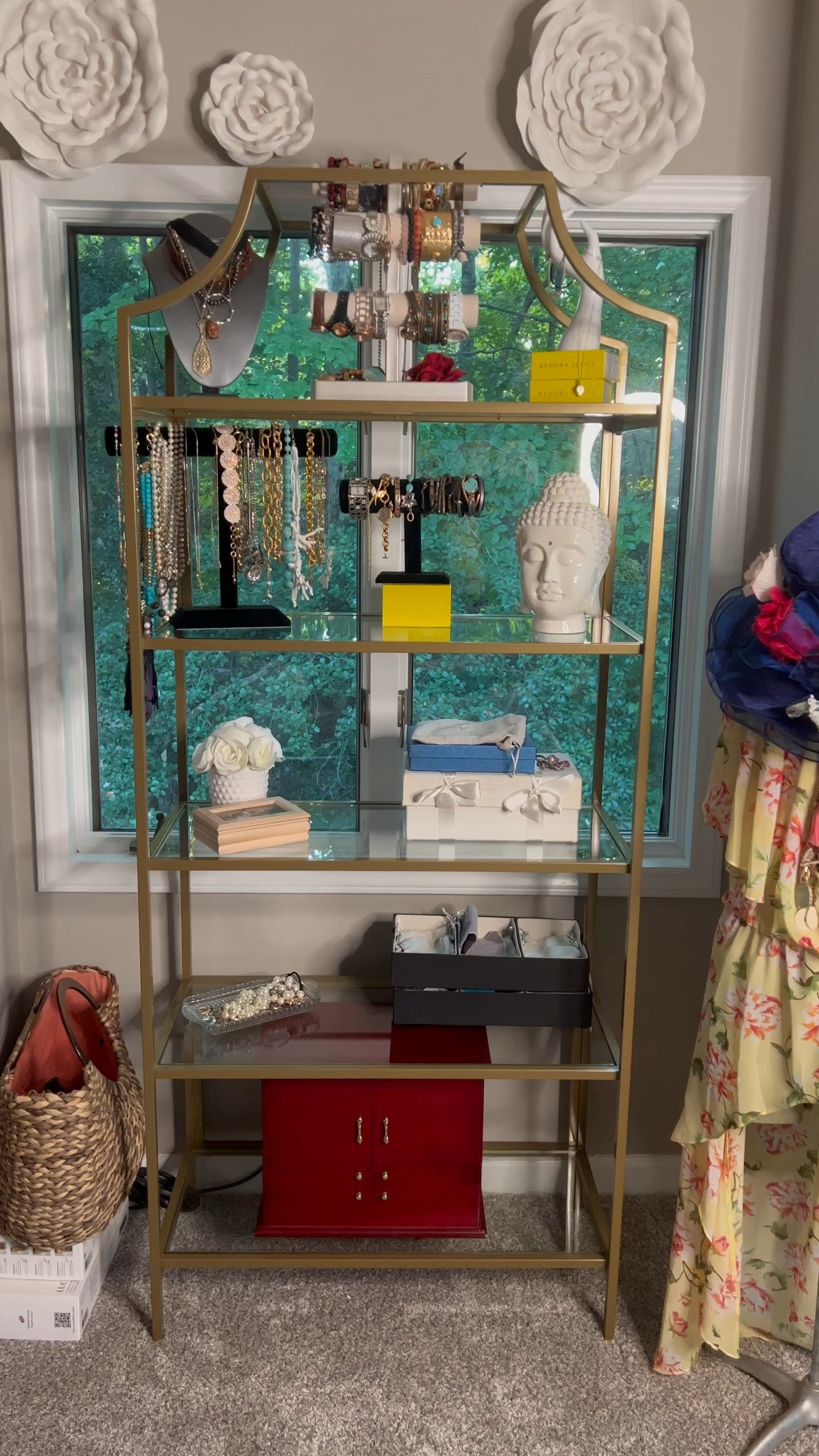 Beautiful gold bookshelf and gold garment rack-with wheels.Perfect the office.

#LTKhome #LTKfamily #LTKSeasonal