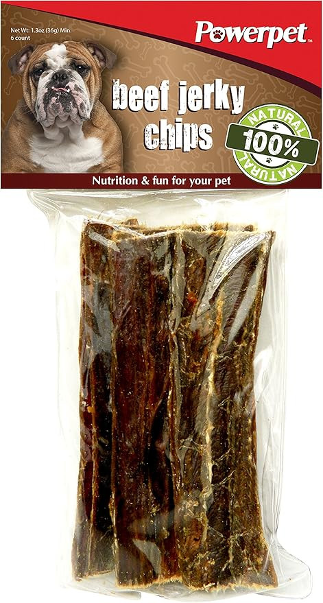 Powerpet 100% All Natural Beef Jerky Chips (6 Count) Treats | Amazon (US)