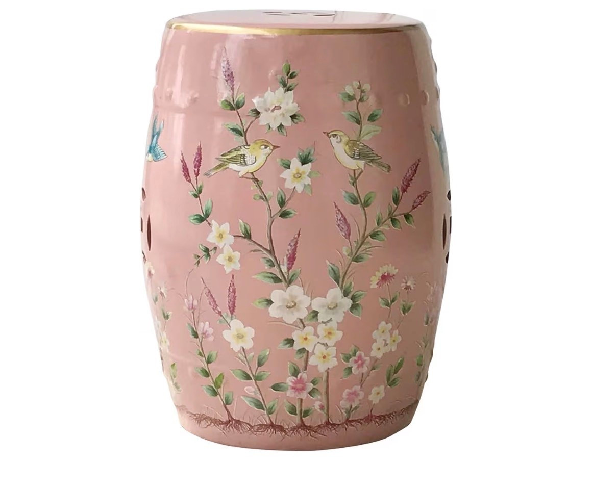 Decorative Ceramic Garden Stool - Glazed Hand-Painted Flower and Bird Shoe Changing Drum Stool for Outdoor Garden

#LTKSeasonal #LTKmomlife #LTKHome
