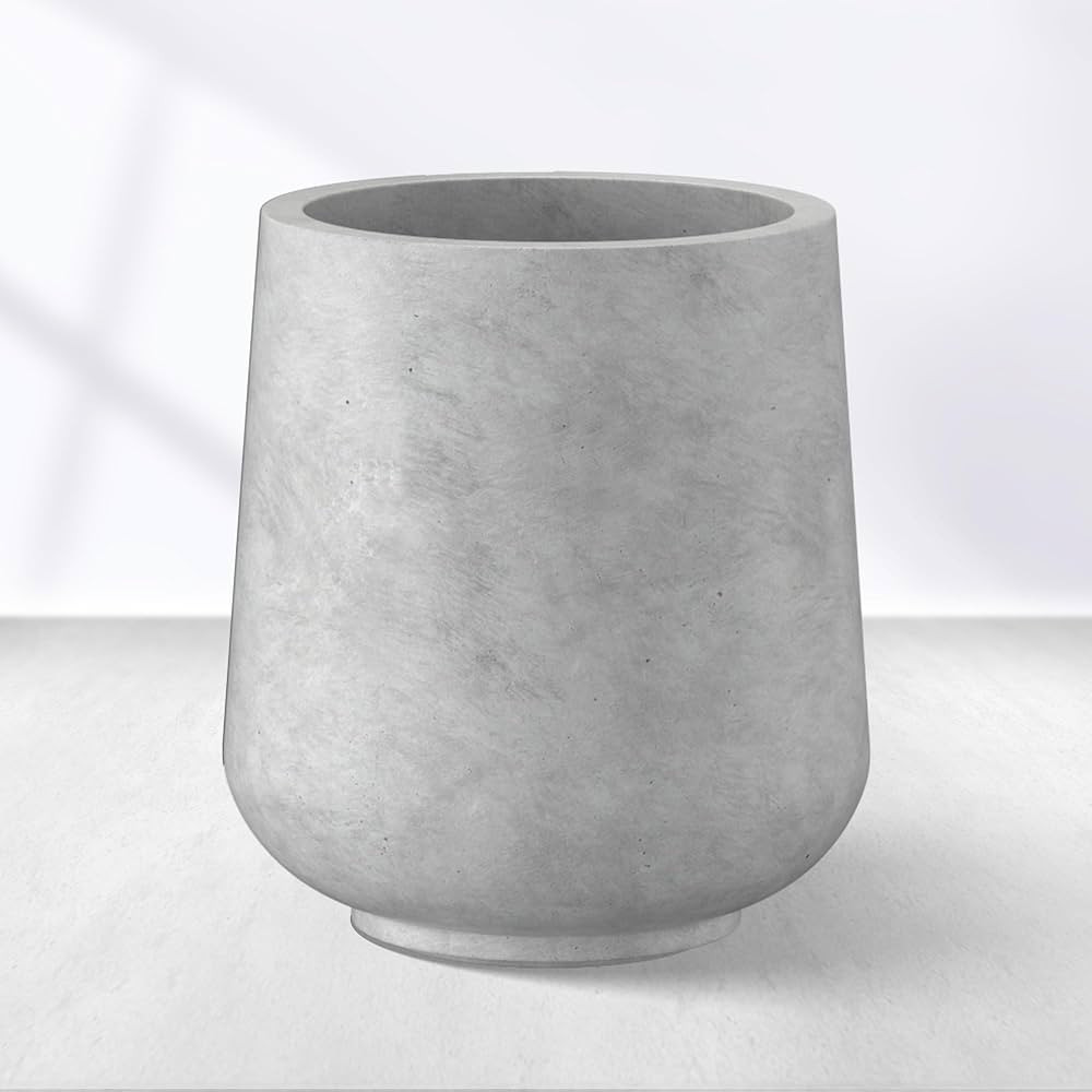 Kante 15.3" Dia Round Concrete Planter, Outdoor Indoor Large Plant Pots Containers with Drainage ... | Amazon (US)