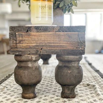 Rustic Footed Wood Riser | Interior Delights