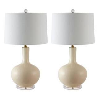 SAFAVIEH Nilla 26.5 in. Cream/Clear Table Lamp-TBL4224A-SET2 - The Home Depot | The Home Depot