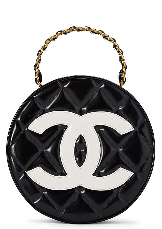 Amazon.com: Chanel, Pre-Loved Black Patent Leather Round 'CC' Handbag, Black : Luxury Stores | Amazon (US)