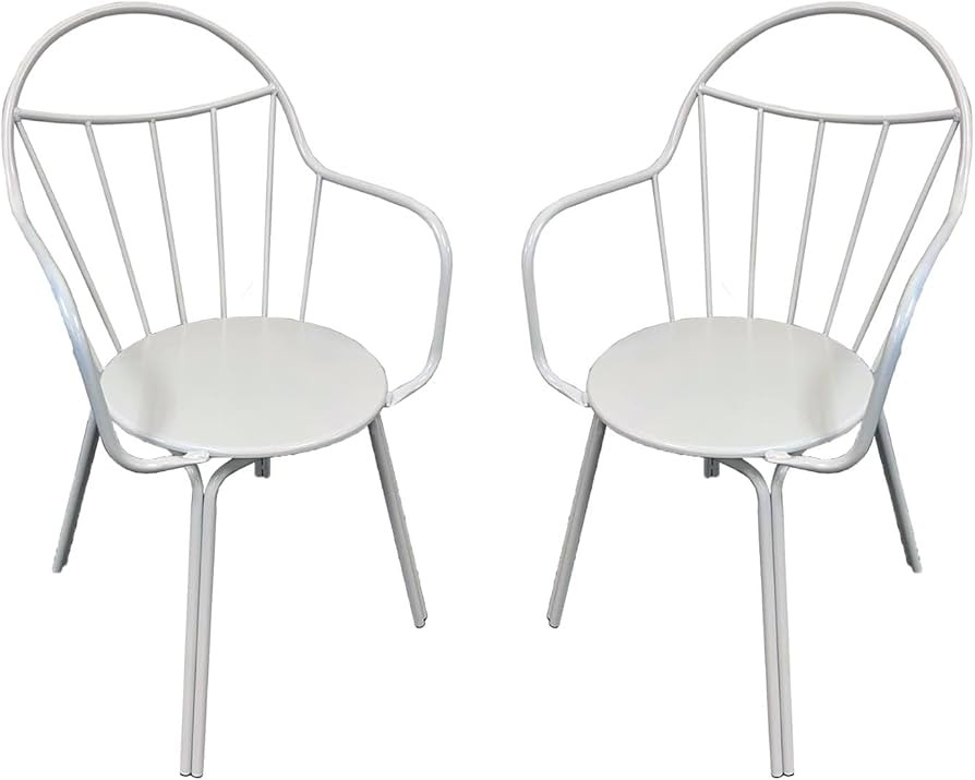 Hobby Lobby Furniture Set of 2 Cream Metal Bistro Chairs for Outdoor Patio Balcony | Amazon (US)
