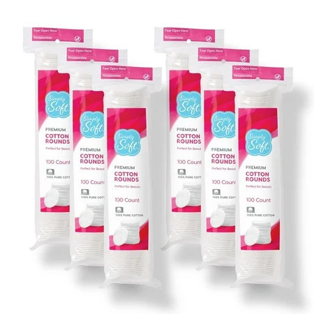 Simply Soft Premium Cotton Rounds, 100% Pure Cotton, Absorbent Cotton Pads, 600 Count | Walmart (US)