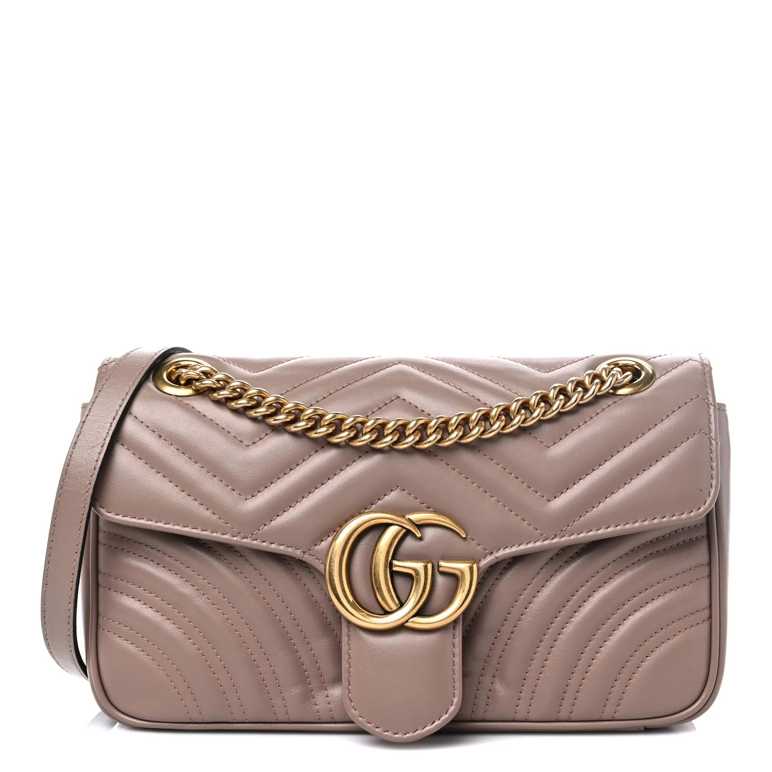 Calfskin Matelasse Small GG Marmont Shoulder Bag Porcelain Rose | FASHIONPHILE (US)