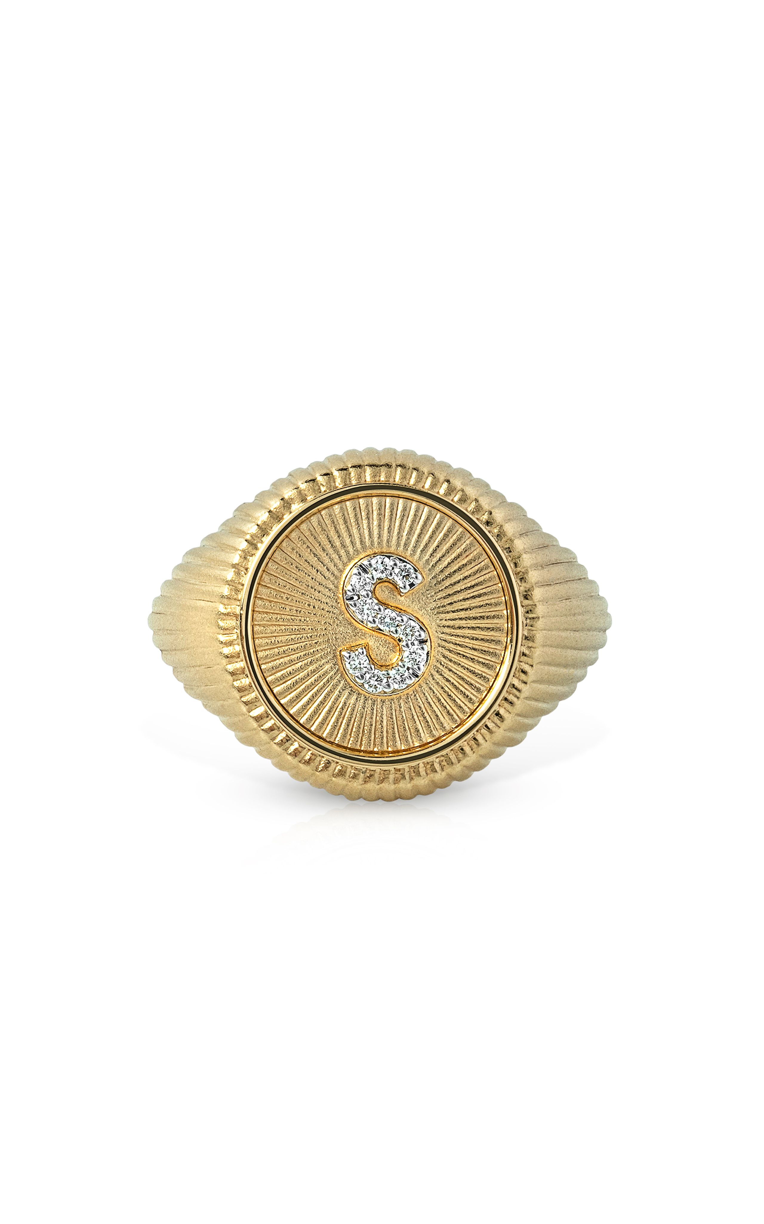18k Yellow Gold A2Z Signet Ring | Moda Operandi (Global)