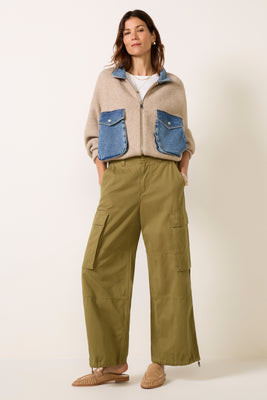 PISTOLA Women's Petra Wide Leg Pants, Size 26, Deepmoss Green | Evereve