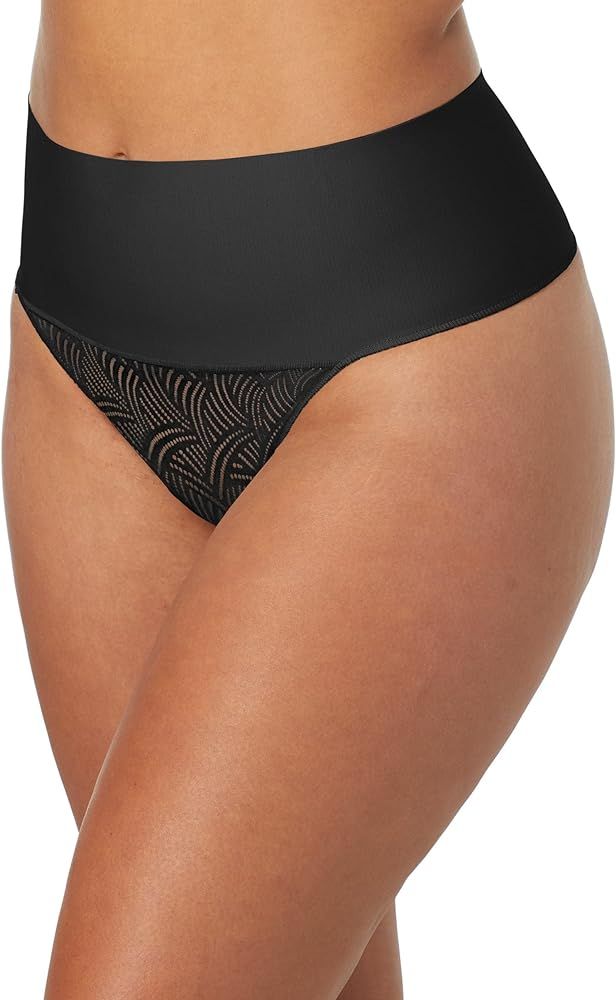 Maidenform Women's Lace Thong Shapewear, Firm Control Shaping Thong with Lace, Moisture-Wicking S... | Amazon (US)