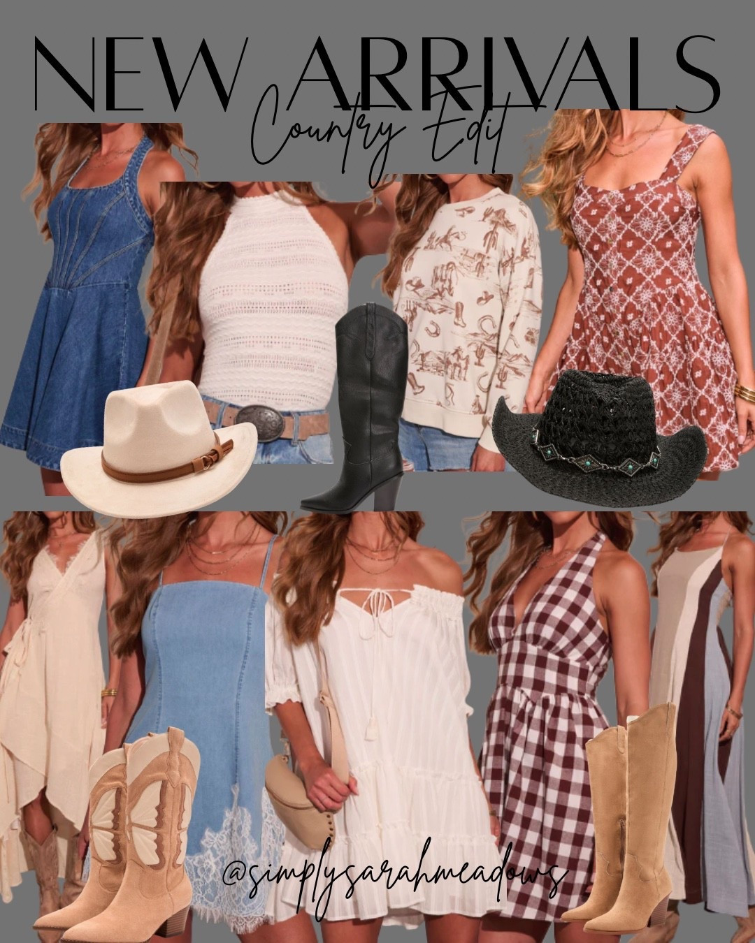 Obsessed with this whole country edit 🤠✨ the denim, flowy dresses, and boots combo is EVERYTHING for concerts, rodeos, or just that effortless western vibe. Easy to dress up or keep it casual—these pieces are gonna be on repeat all season 🤍 Use code APRIL35 for 35% off! 

 #LTKStyle #LTKFinds #LTKUnder100 #CountryConcertOutfit #WesternStyle #CowgirlStyle #BootsAndDresses #DenimOnDenim #FestivalStyle #SpringFashion #SummerStyle #OOTDInspo #CasualChic #StyleInspo #TrendingNow

#LTKSaleAlert #LTKOver40 #LTKFestival