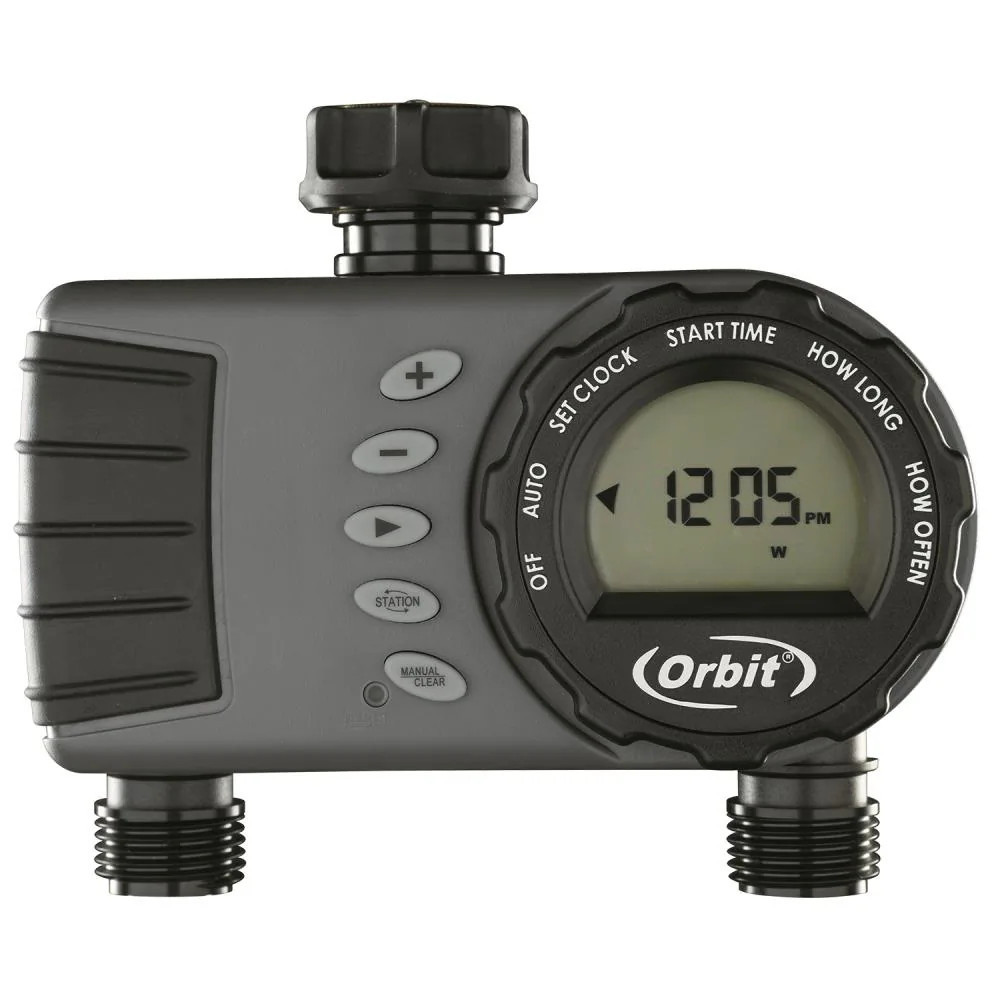Orbit 2 Output Port Adjustable Digital hose end timer one_size in Gray | 24713 | Lowe's