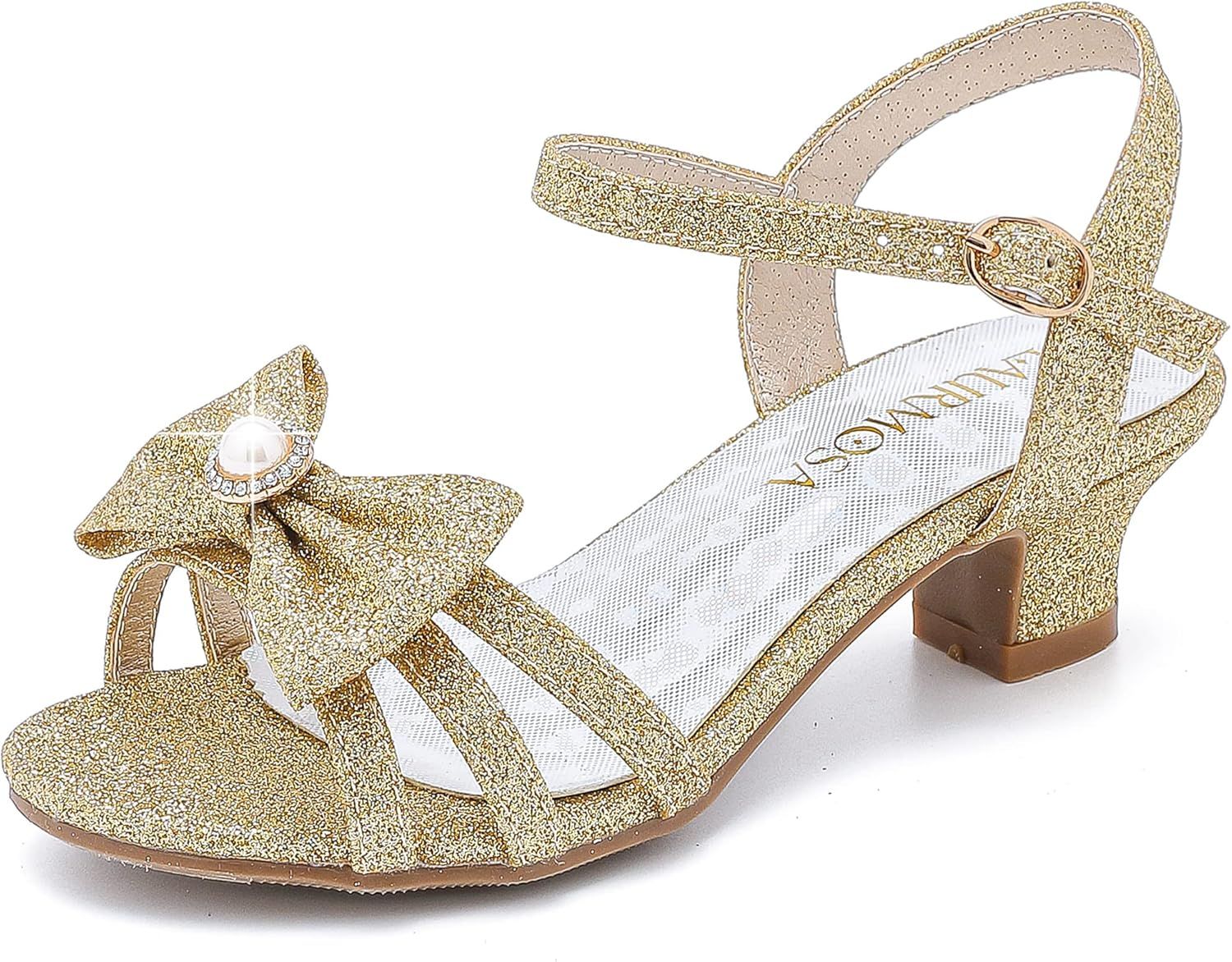 Girls Sandals Grils Dress Shoes Wedding Party Open Toe Glitter High Heels for Little Big Kids Toddler | Amazon (US)