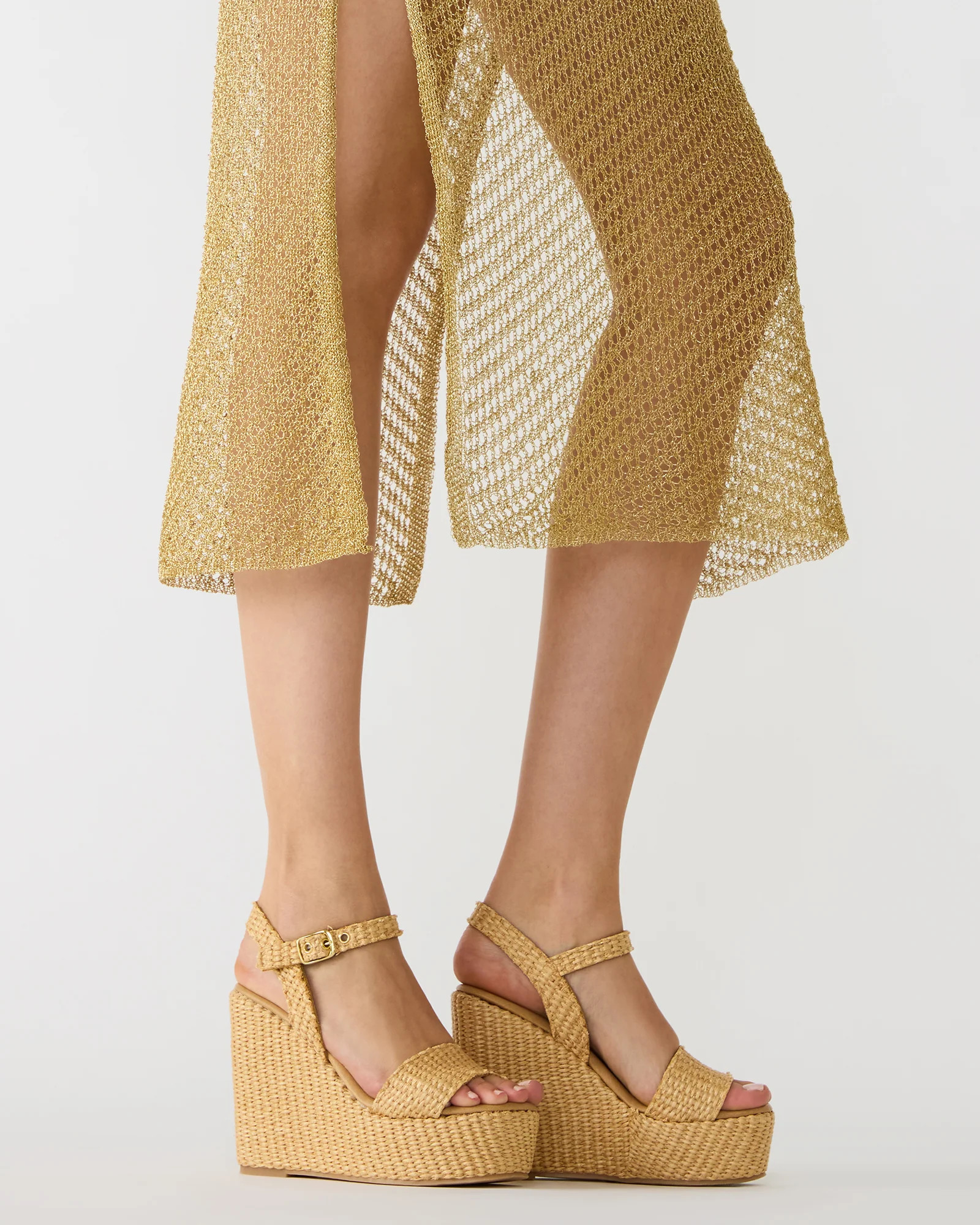 PALM Natural Raffia Platform Wedge Women's Sandal | Steve Madden (US)