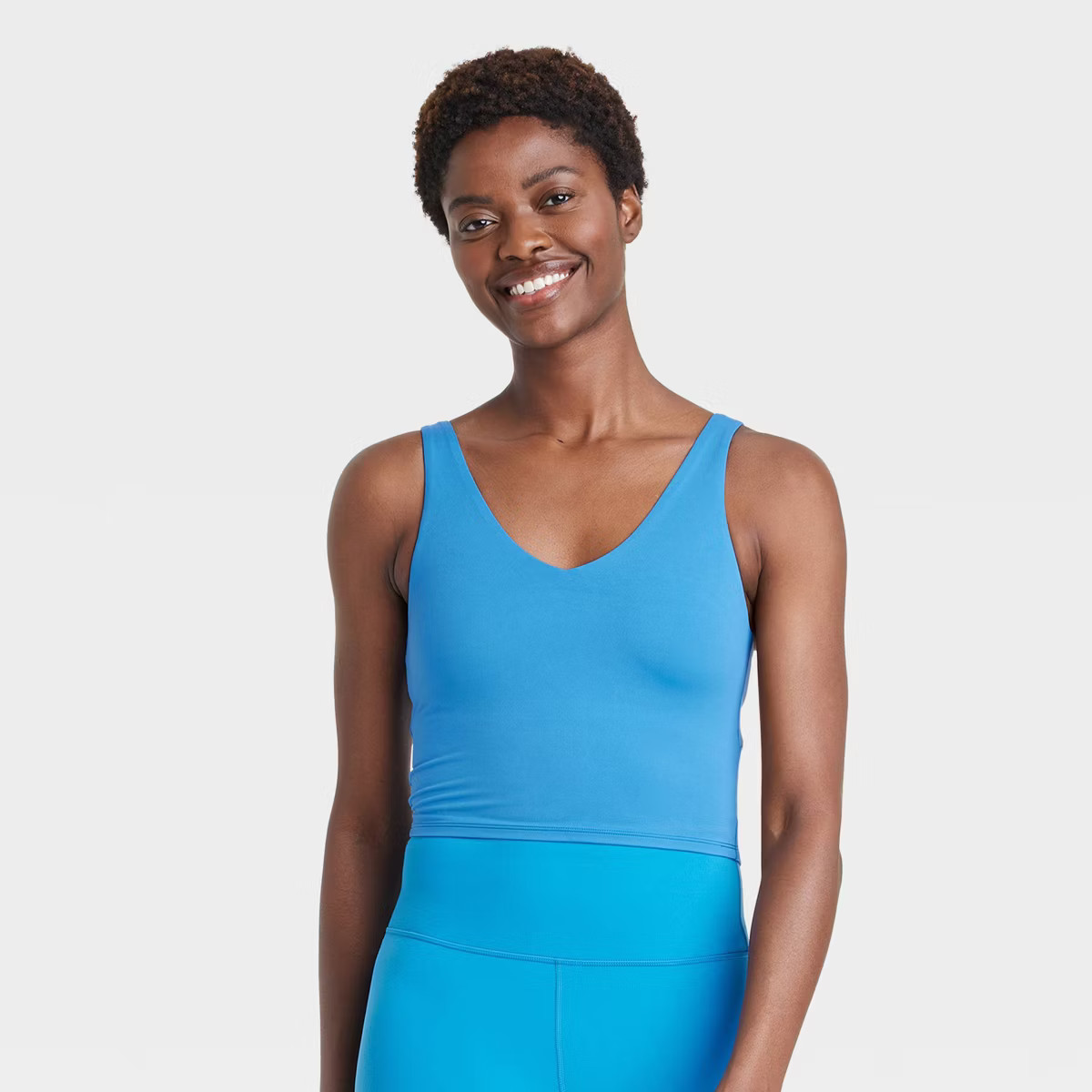 Women's Light Support V-Neck Cropped Sports Bra - All in Motion™ | Target