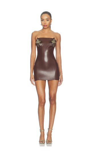 POSTER GIRL Bloom Bandeau Dress in Chocolate. - size M | Revolve Clothing (Global)