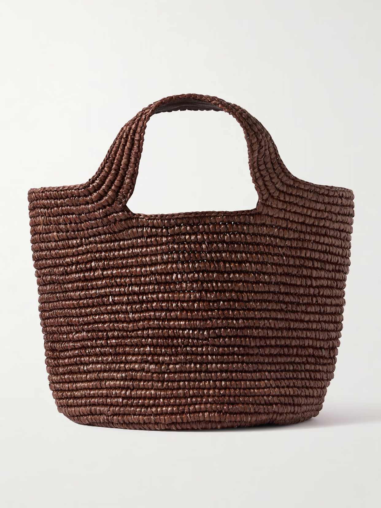 SENSI STUDIO - Bolso Playero Woven Raffia Tote - Chocolate | NET-A-PORTER (UK & EU)