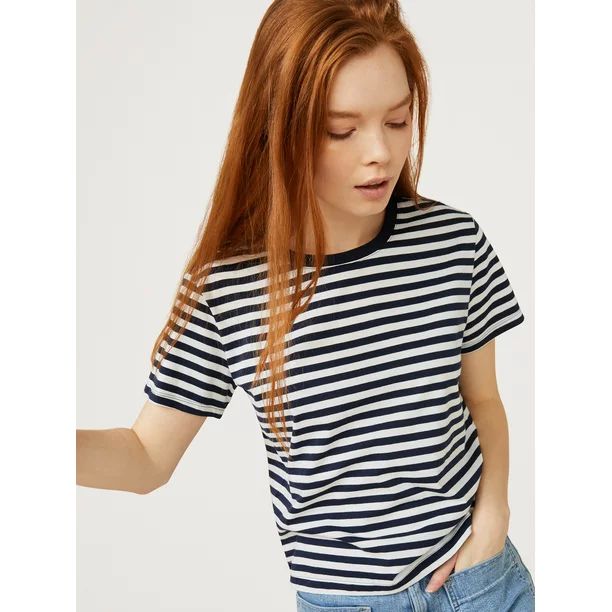 Free Assembly Women’s Short Sleeve Crop Box T-Shirt | Walmart (US)