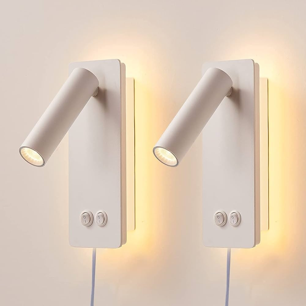 S&W Manufacturing Sconces Wall Lighting Set of 2 Plug in Wall Sconce for Bedroom LED Wall Mounted... | Amazon (US)