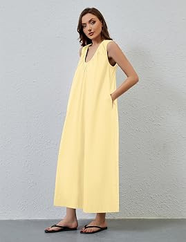 Women Sleeveless Ruched Maxi Dress Scoop Neck Long Elegant Dresses Wide Shoulder Strap Blouse Dre... | Amazon (US)