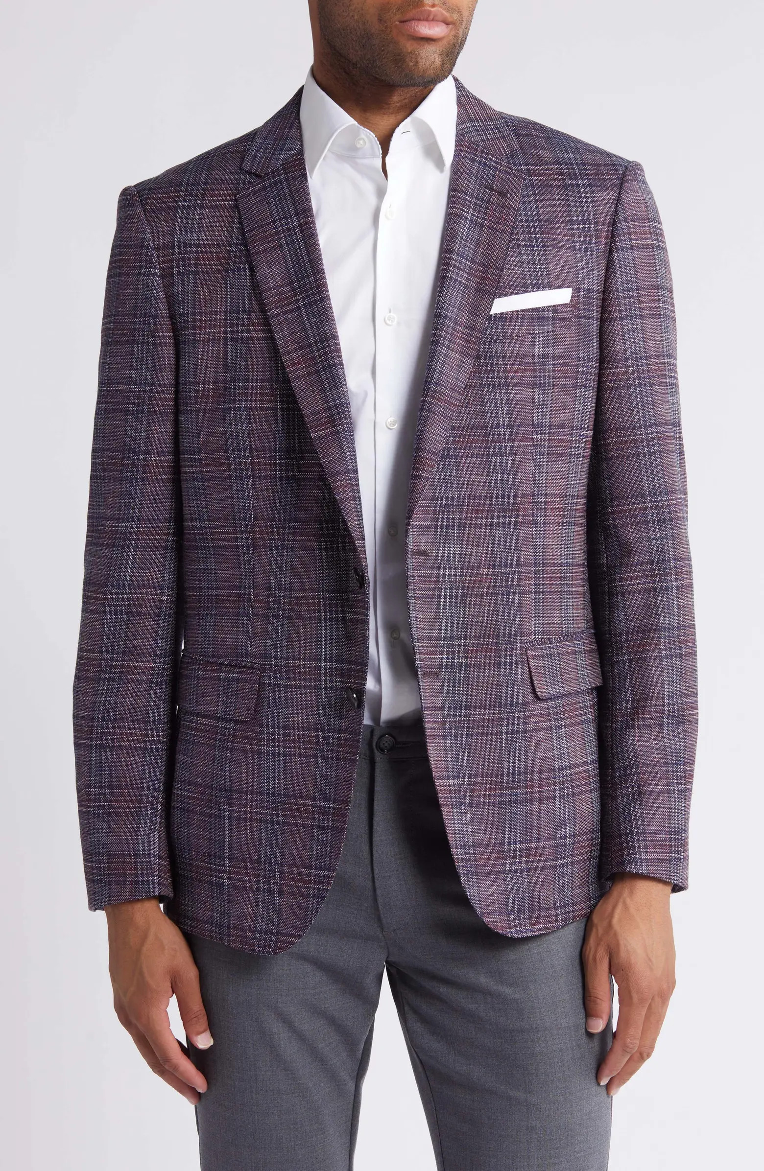 BOSS Hutson Plaid Wool Blend Sport Coat | Nordstrom | Nordstrom
