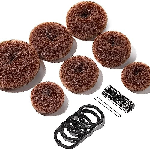Teenitor Hair Bun Maker, 7pcs Bun Donuts for hair Buns(1 Extra-Large, 2 Large, 2 Medium, 2 Small), Light Brown | Amazon (US)